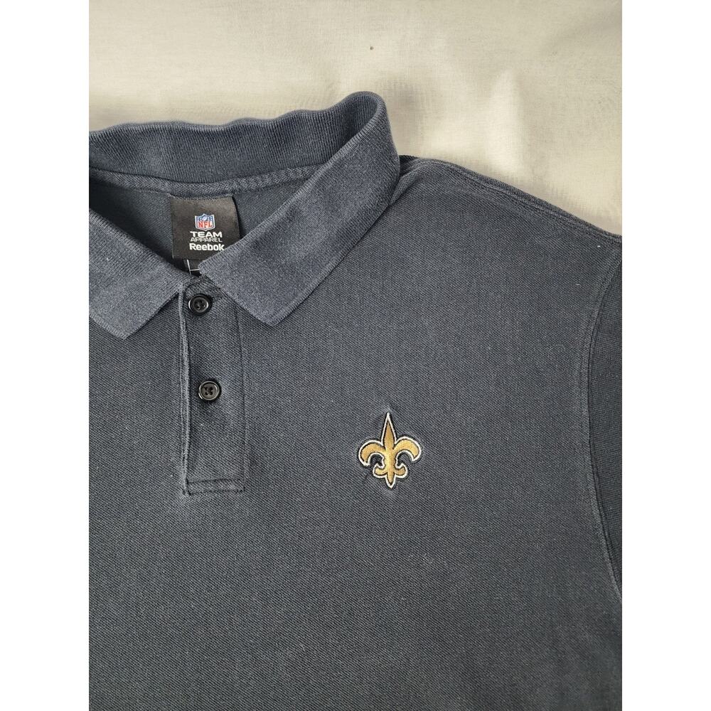 Reebok NFL New Orleans Saints Mens XL Short Sleeve Black Polo Shirt Extra Large - Picture 5 of 11